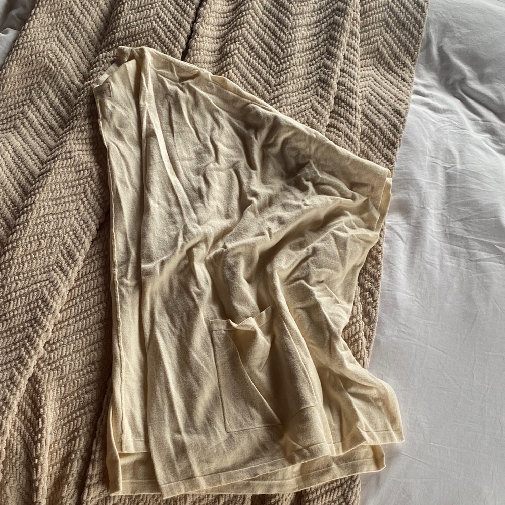 Cream Open Front Cardigan